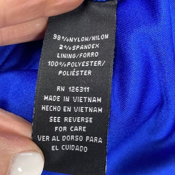 Ronni Nicole Royal Blue Cold Shoulder Lace Dress Size Small - Picture 7 of 7